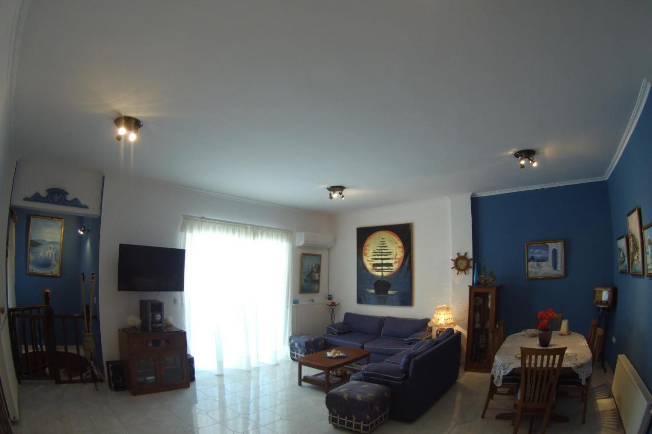 Blue & White Maisonette Over The Sea Near Sounio Sounion Exterior foto